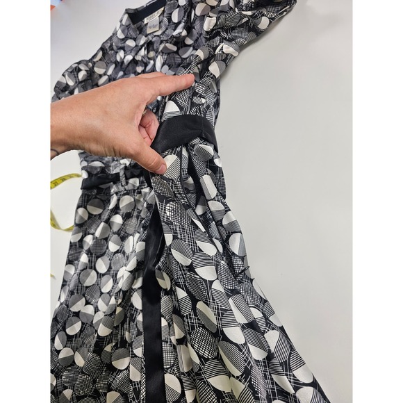 Vintage Robbie bee silky look polka dot dress size 8 short sleeve side zip ^ - Picture 3 of 8